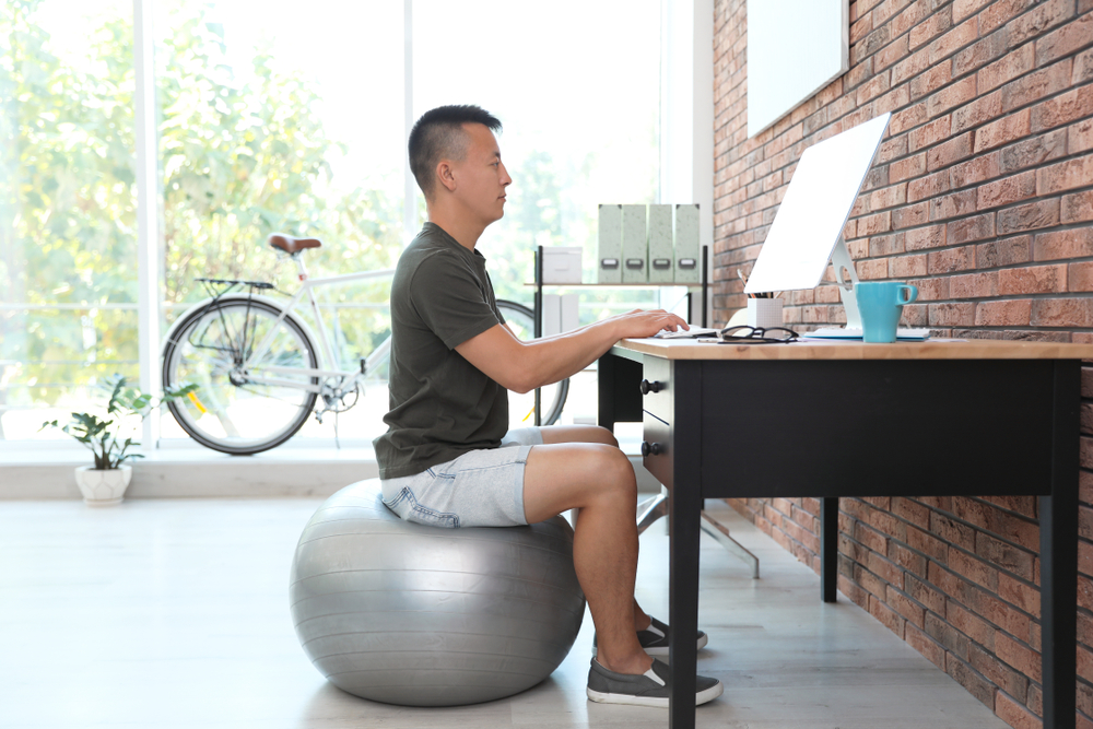 Reasons Why You Should Use An Exercise Ball In Office Desk At Home 1 